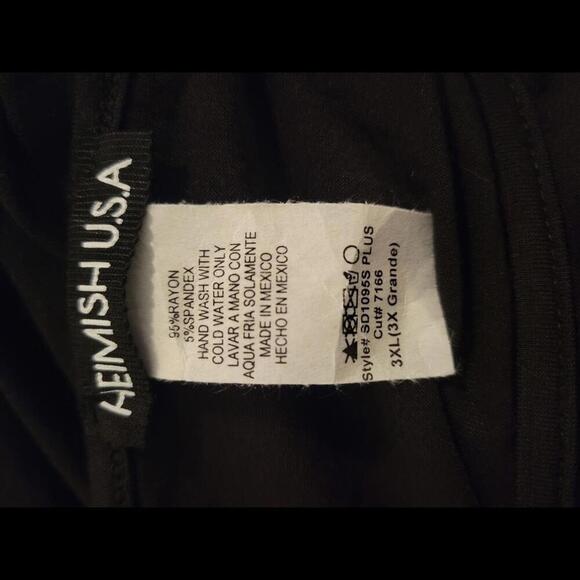 NWOT Heimish USA 3XL black soft & stretchy tiered babydoll dress - Picture 3 of 3